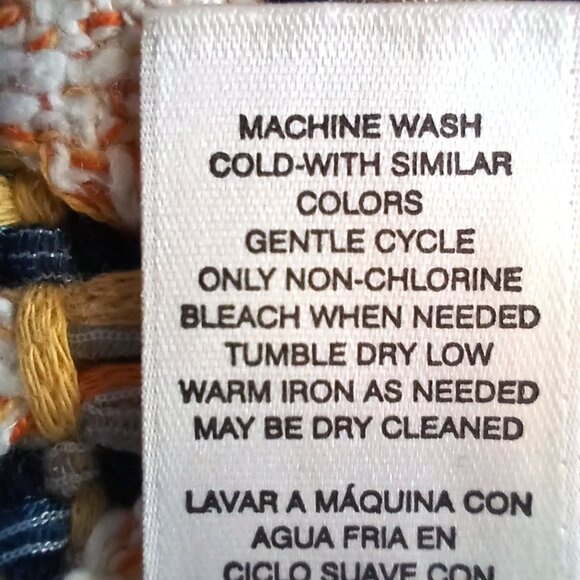 Chico’s Cotton Textured Fringe Open Front Cardigan Boho Size M - Picture 9 of 9